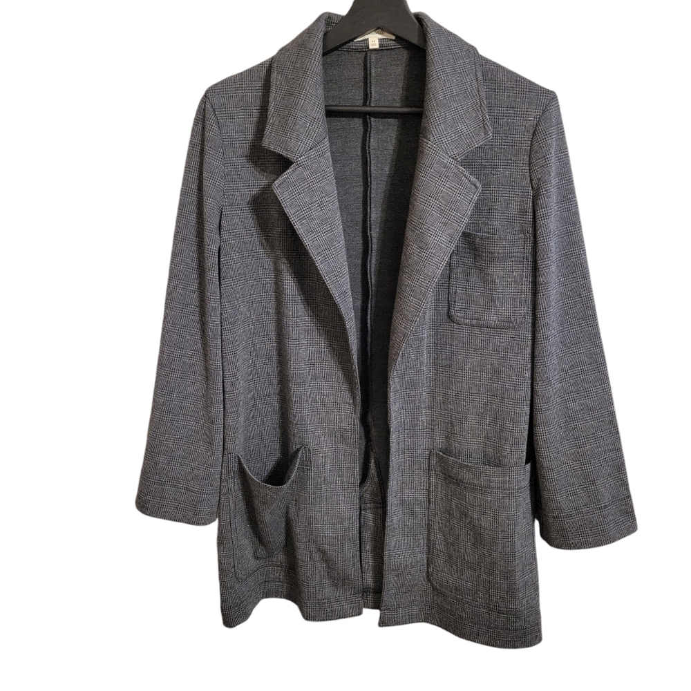 Madewell Oversized Glen Plaid Open Front Blazer